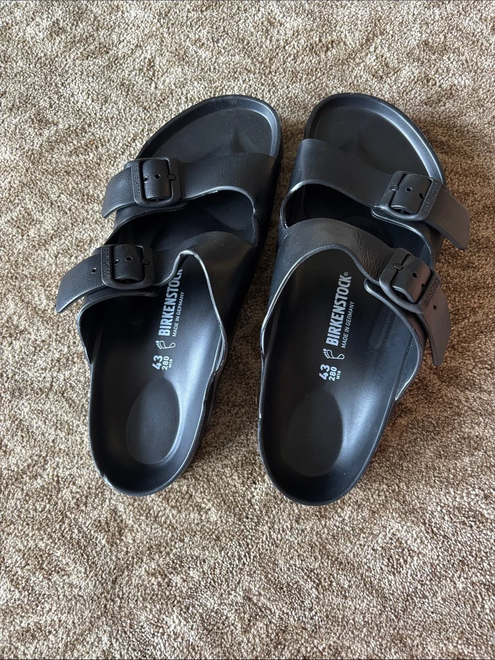Birkenstock Men's Double-Buckle Slide Sandals in Black